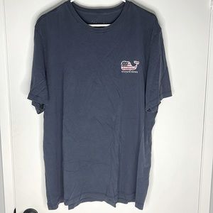 Vineyard vines classic logo tee shirt with American flag whale